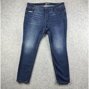 Old Navy Rockstar Super Skinny Jeans Womens Plus 20 Blue Dark Wash Stretch Ankle